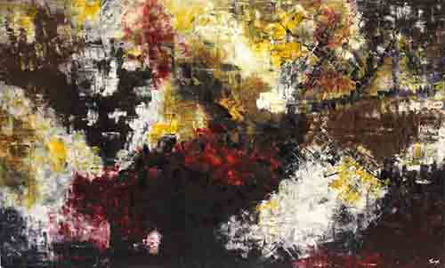COMIENZO DEL RESPLANDOR <br>
Óleo/Tela 120x200cm