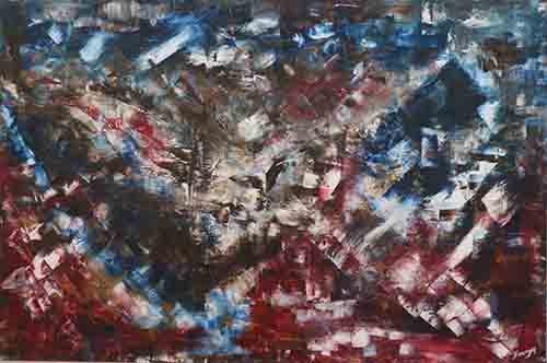 EL VUELO<br>
  Óleo/Tela 150x80cm