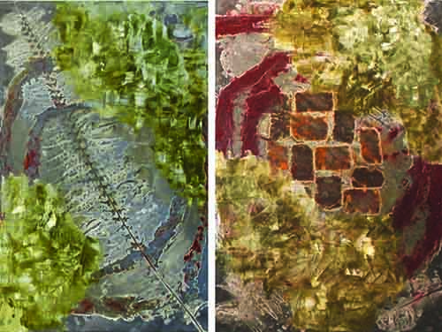 LABERINTOS DE CRETA
  <br>
Díptico Plomo 90x60cm c/u 